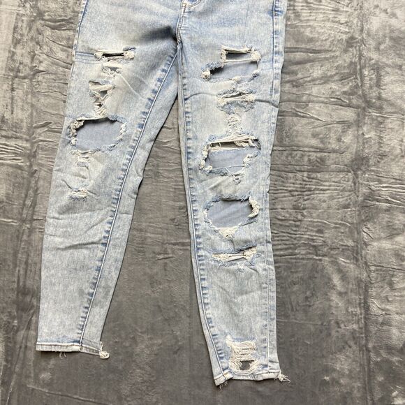 American Eagle Next Level Stretch Distressed Super Hi Rise Jegging Womens 2S - Picture 8 of 14